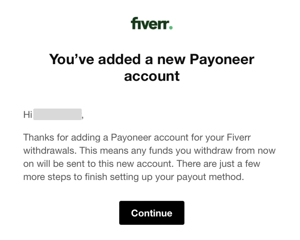 Крок 7: Як вивести гроші з Fiverr на Payoneer